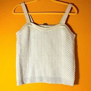 SANDY LIANG x Target Baby Blue Sleeveless Sweater Tank Top Size M Crochet Pastel